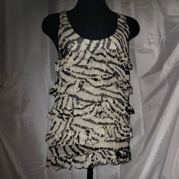 * * DVF SILK RUFFLE animal print tank top - Picture 4 of 8